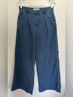 Divine Rights of Denim High Rise Pleated Wide Leg Trouser Pants Size 7